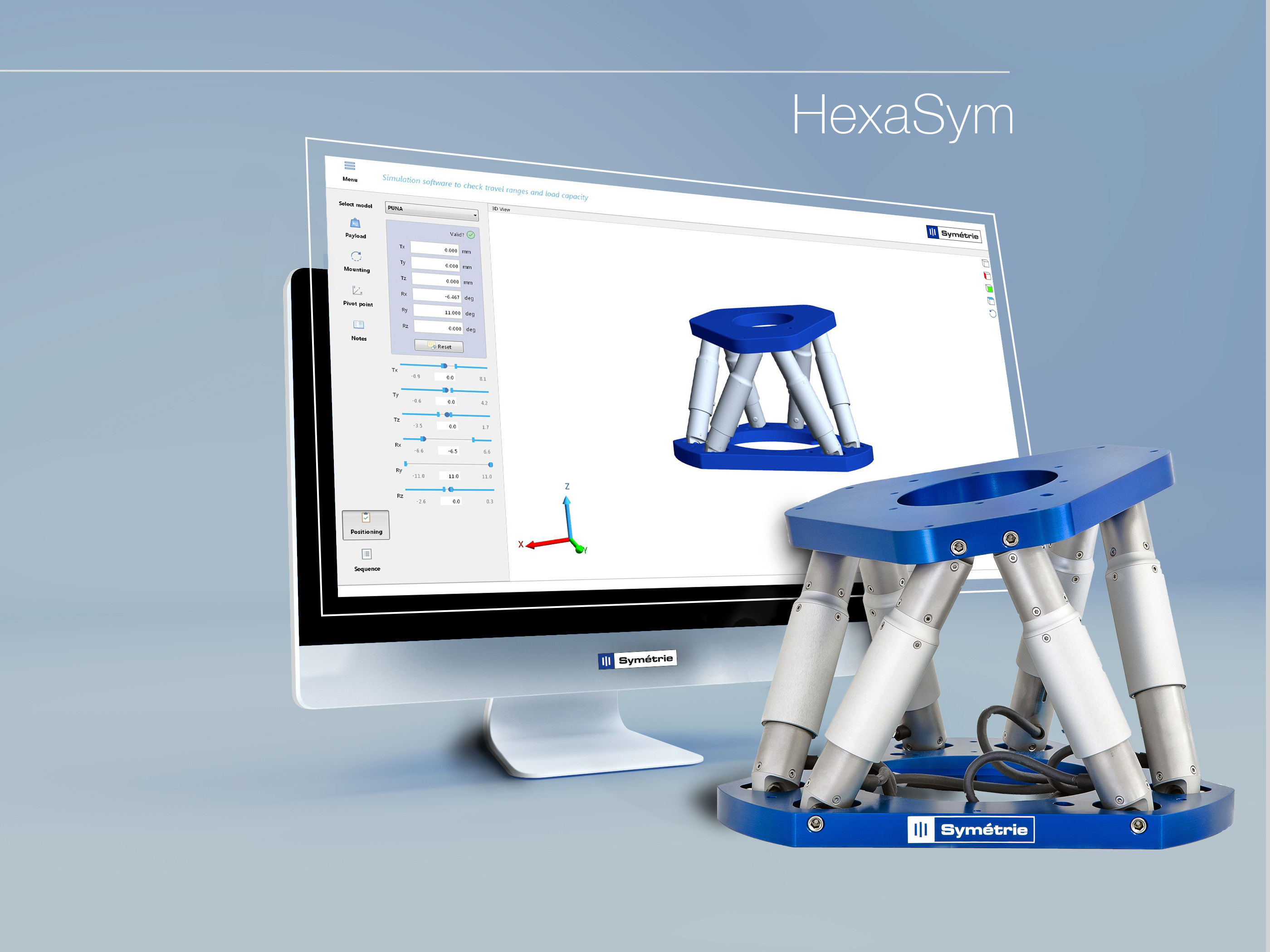 Nouveau : HexaSym Logiciel de simulation pour choisir son hexapode le plus aisément possible